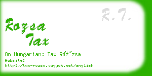 rozsa tax business card